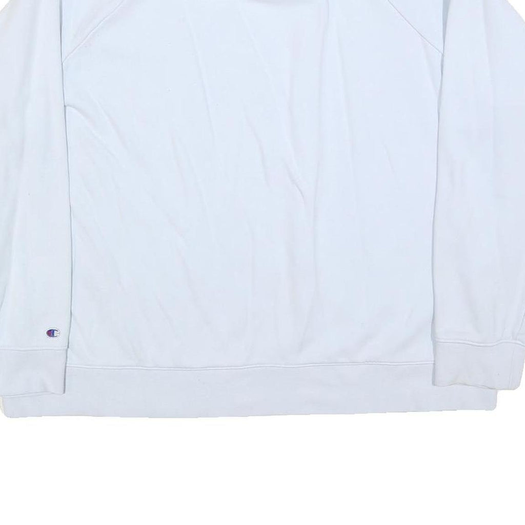 CHAMPION Womens White Crew Neck XL Cotton Blend Sweatshirt Logo Embroidered