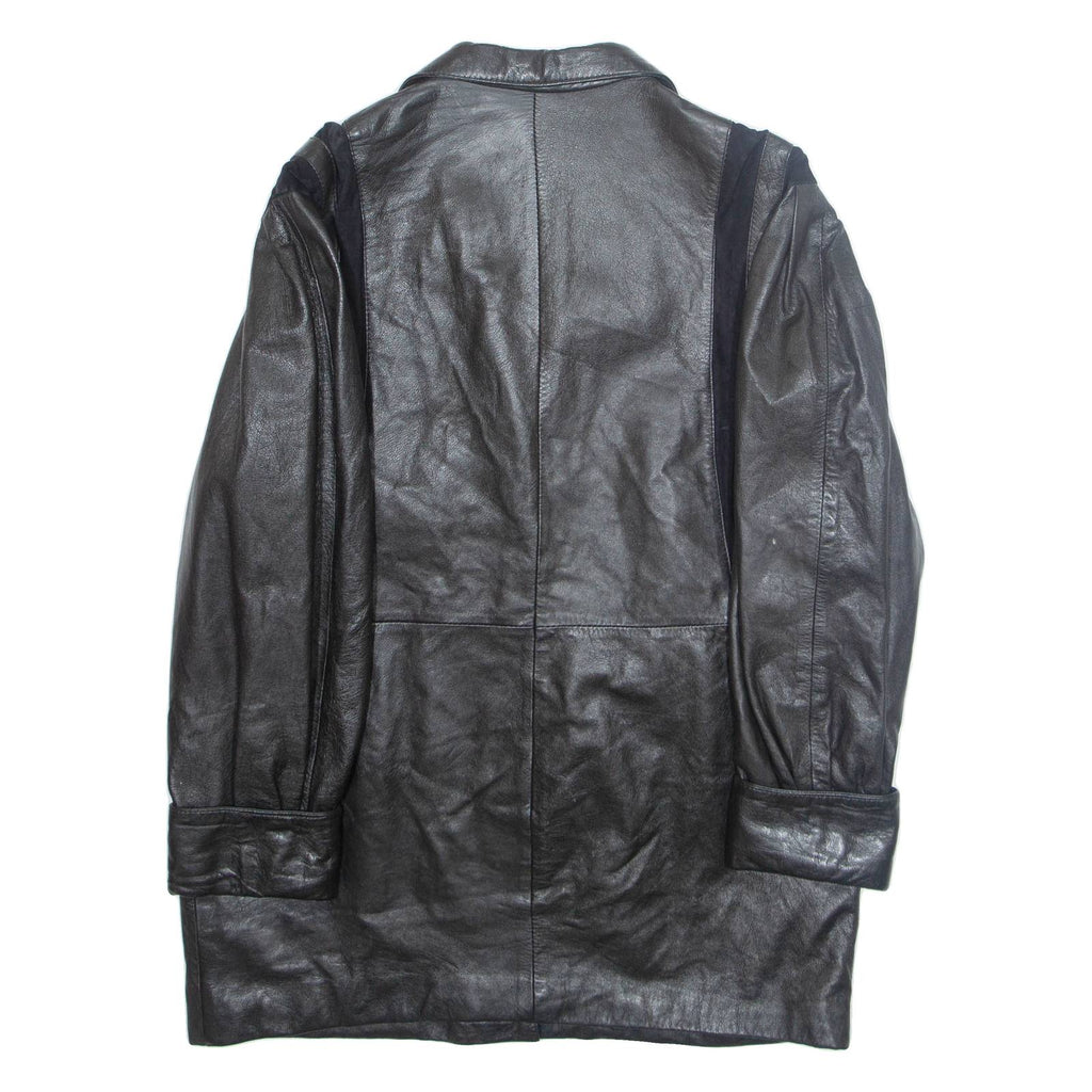 Mens Jacket Black Faux Leather XL