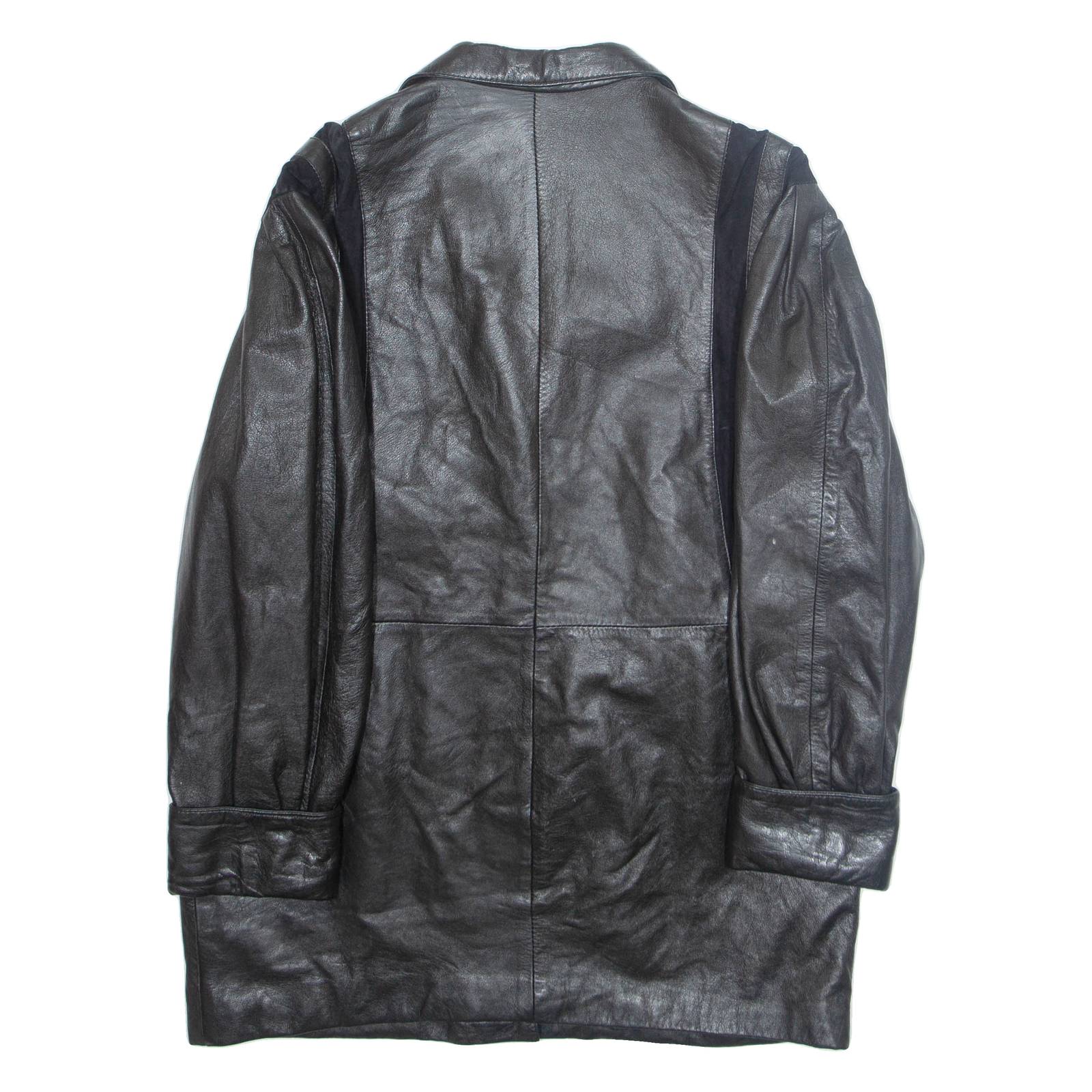 Mens Jacket Black Faux Leather XL