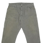 DICKIES Mens Regular Fit Straight Leg Denim Olive Cotton Blend W38 L30 Workwear