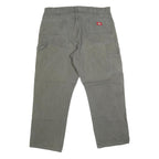 DICKIES Mens Regular Fit Straight Leg Denim Olive Cotton Blend W38 L30 Workwear