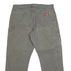 DICKIES Mens Regular Fit Straight Leg Denim Olive Cotton Blend W38 L30 Workwear