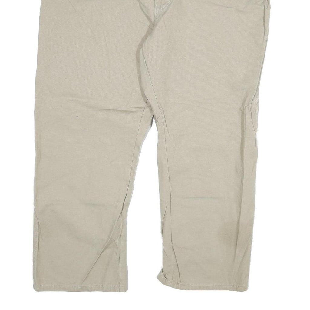 DICKIES Mens Jeans Beige Regular Straight Cotton Blend Zip W48 L30 Workwear