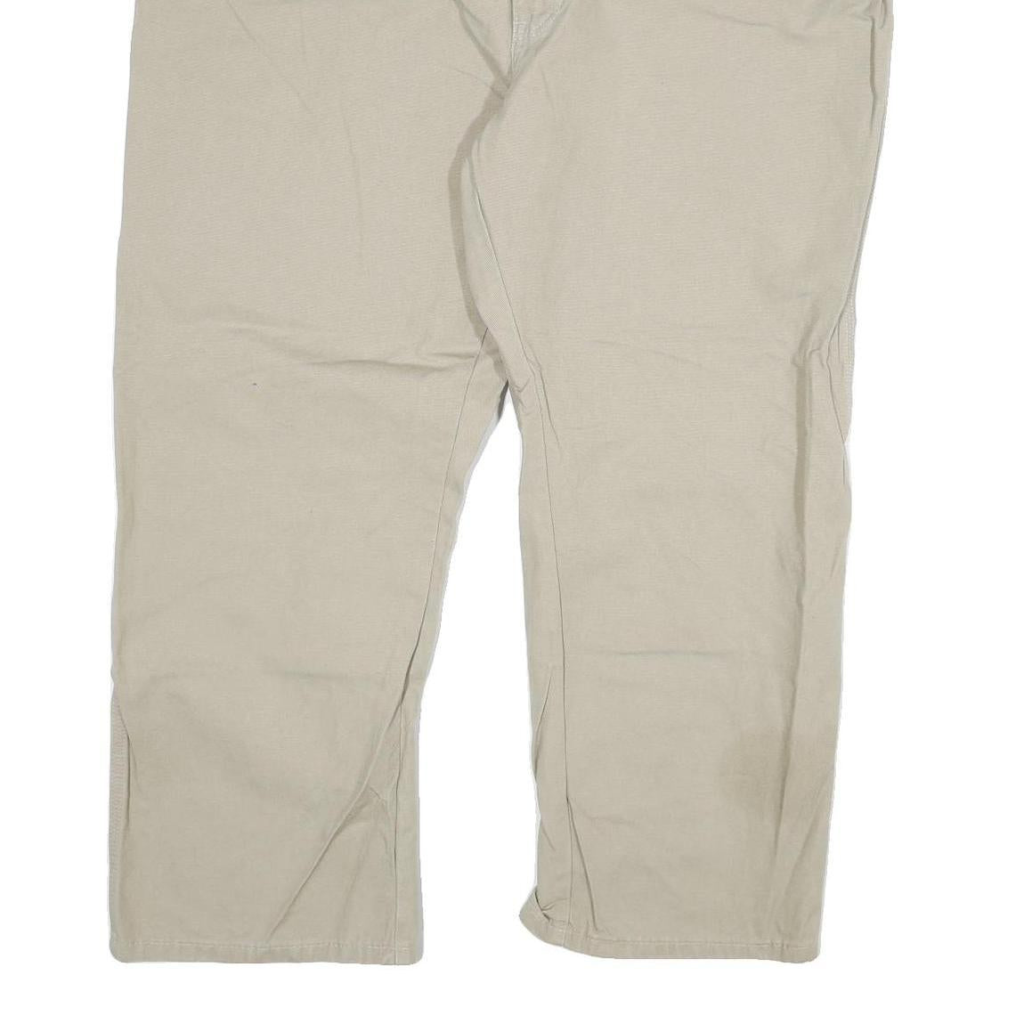 DICKIES Mens Jeans Beige Regular Straight Cotton Blend Zip W48 L30 Workwear