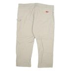 DICKIES Mens Jeans Beige Regular Straight Cotton Blend Zip W48 L30 Workwear