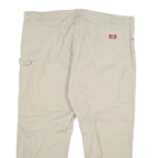 DICKIES Mens Jeans Beige Regular Straight Cotton Blend Zip W48 L30 Workwear