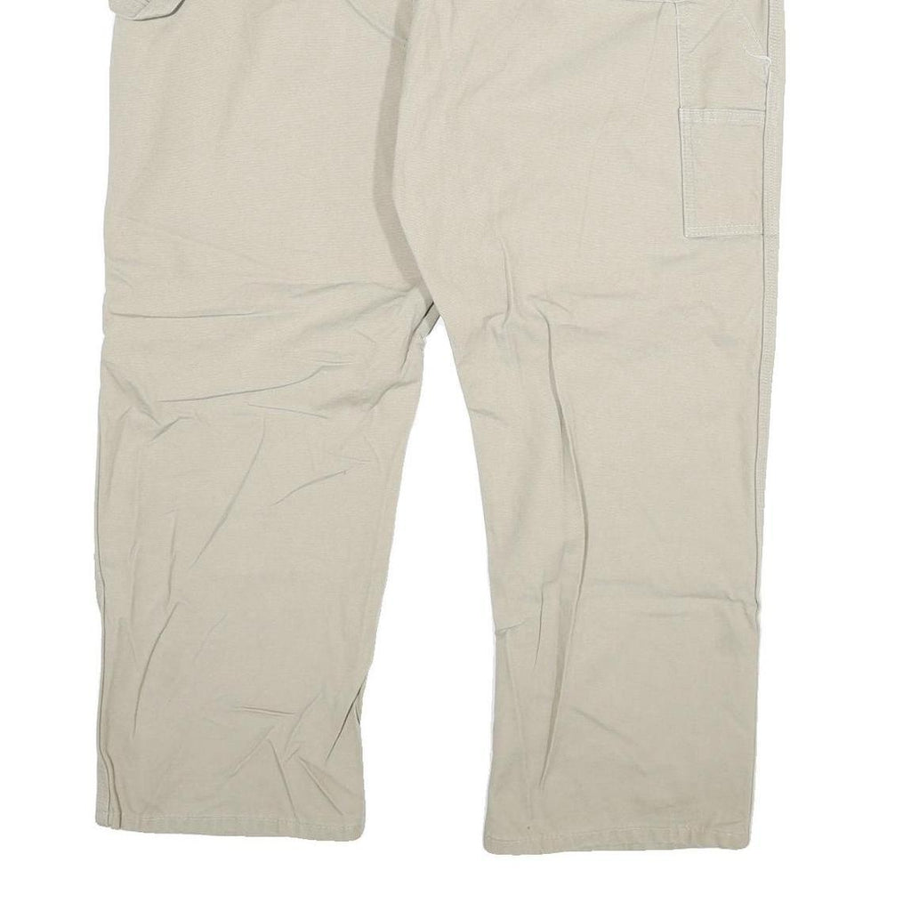 DICKIES Mens Jeans Beige Regular Straight Cotton Blend Zip W48 L30 Workwear