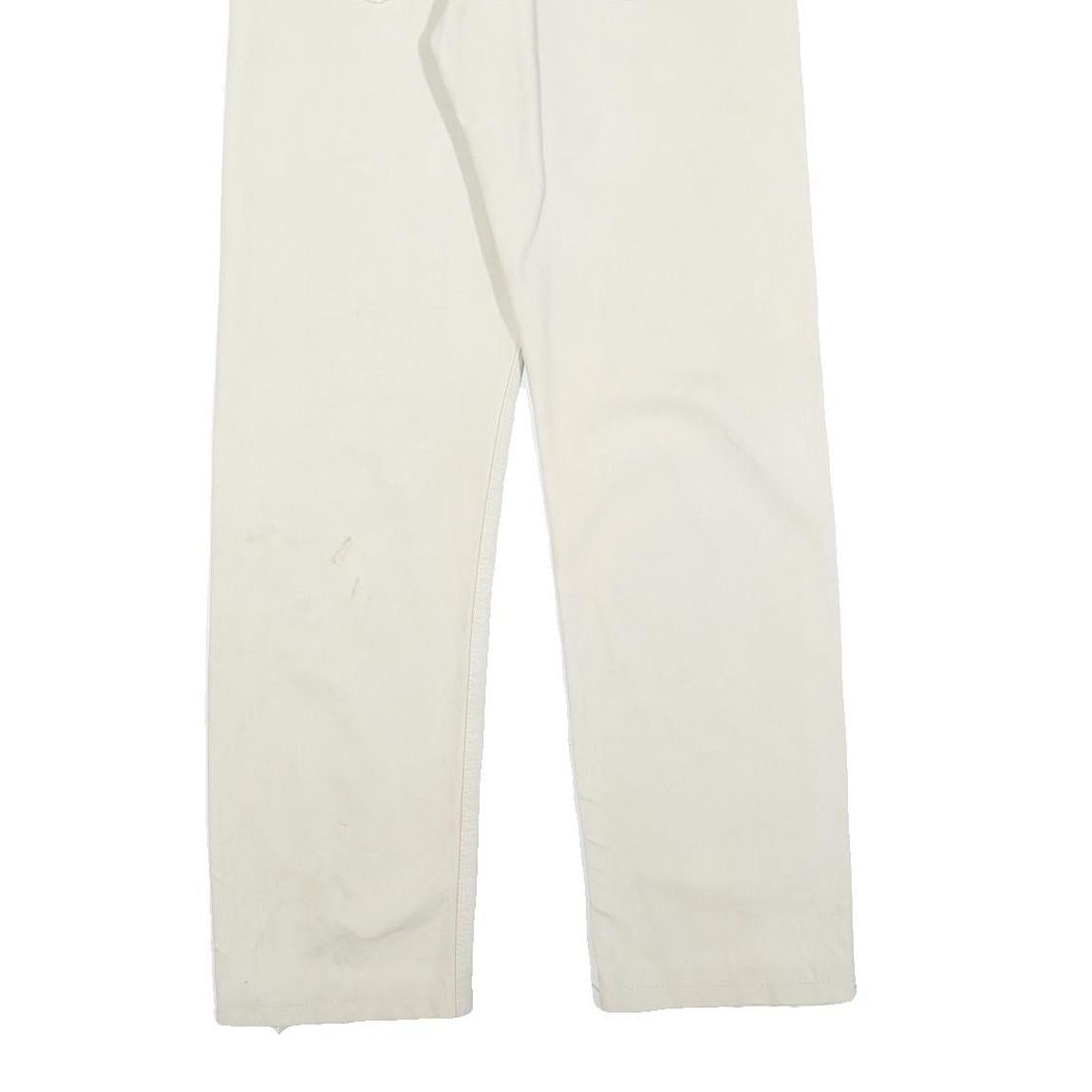 LEVI'S 501 Womens Jeans White Regular Straight Denim W31 L30 Classic Button