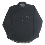 WRANGLER Mens Black Cotton Blend Button Jacket XL Shirt Style Classic Fit