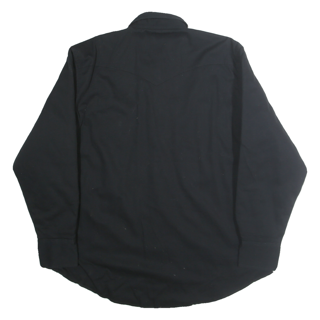 WRANGLER Mens Black Cotton Blend Button Jacket XL Shirt Style Classic Fit