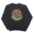 JANSPORT Mens Black Moose Lodge Print Crew Neck L Sweatshirt Cotton Blend