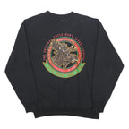 JANSPORT Mens Black Moose Lodge Print Crew Neck L Sweatshirt Cotton Blend
