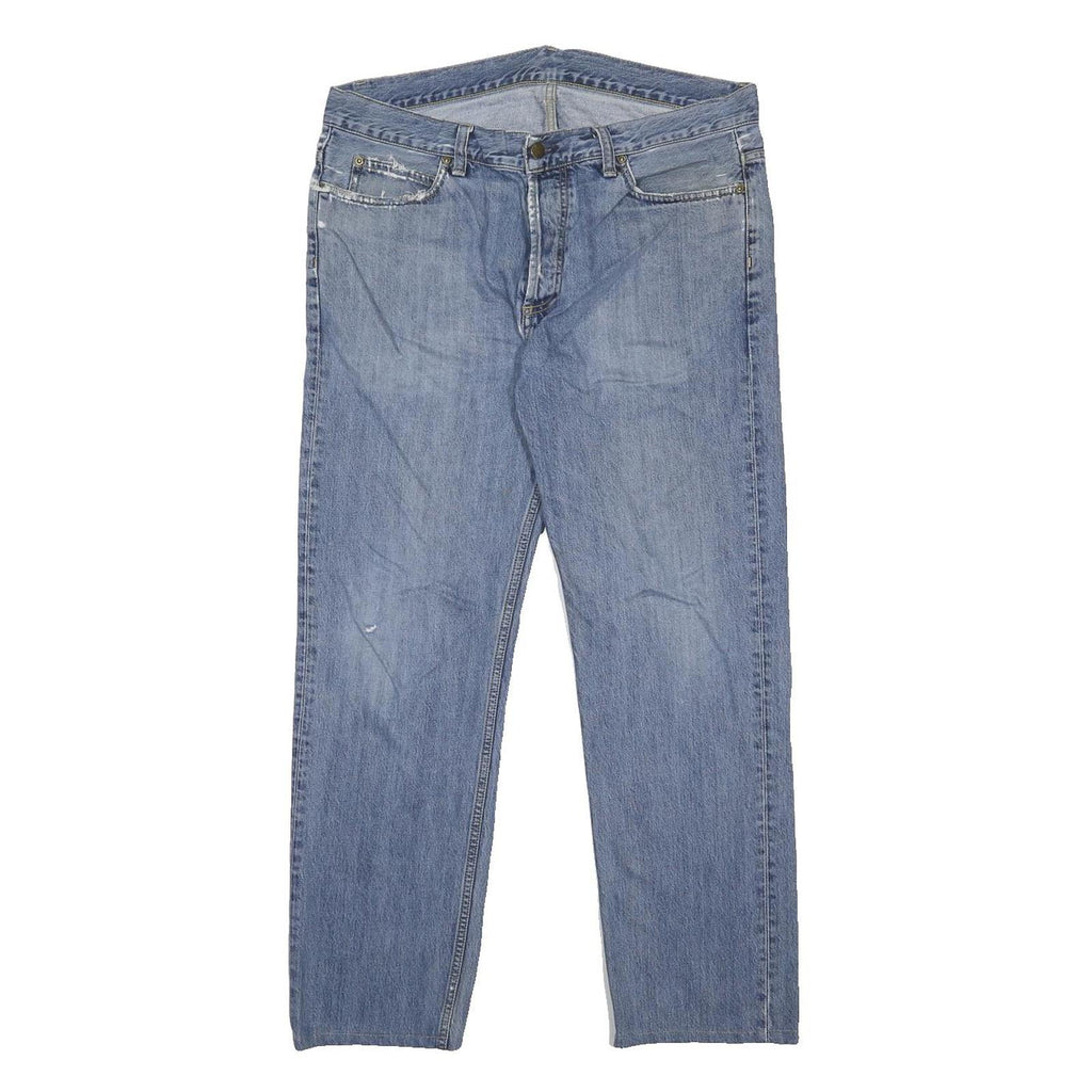 CARHARTT Mens Regular Fit Blue Denim Jeans W34 L28 Button Closure Classic Style