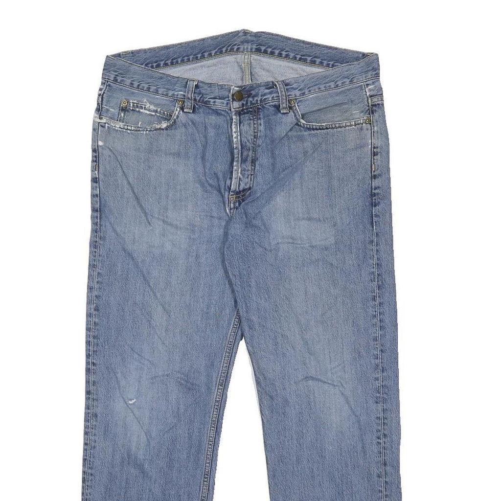 CARHARTT Mens Regular Fit Blue Denim Jeans W34 L28 Button Closure Classic Style