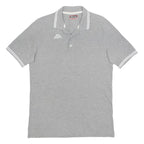 KAPPA Mens Grey Polo Shirt L Cotton Classic Collar Short Sleeve Sport Casual
