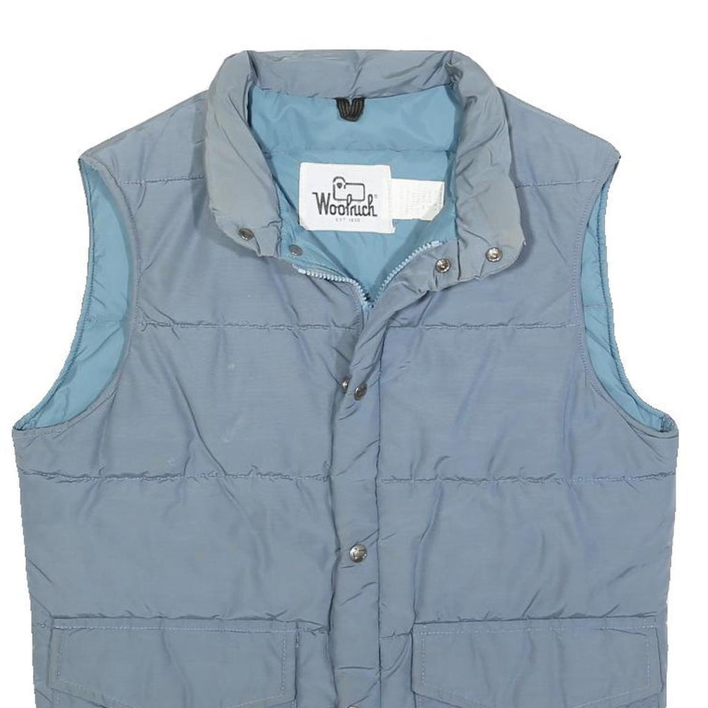 WOOLRICH Boys Blue Light Blue Puffer Jacket L Polyester Zip Sleeveless Outdoor