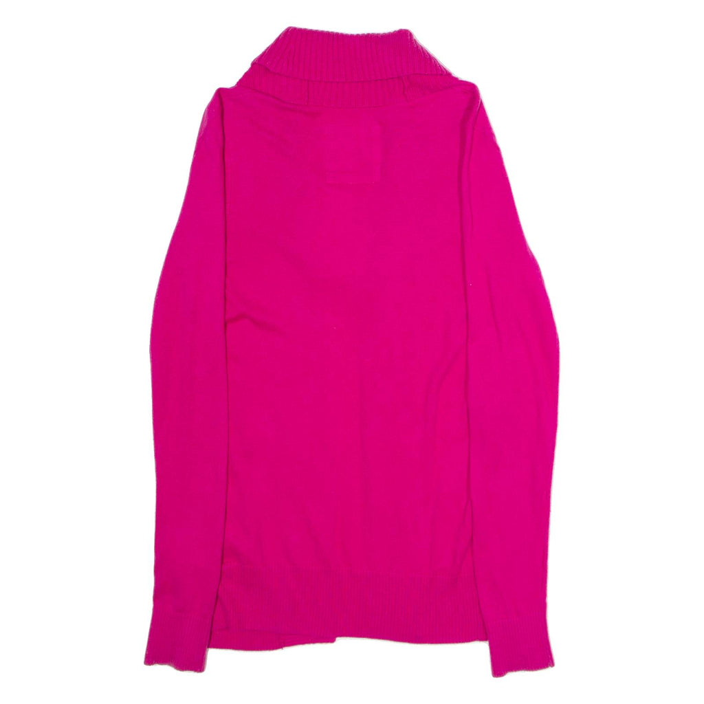 HOLLISTER Womens Cardigan Pink Roll Neck Tight Knit S