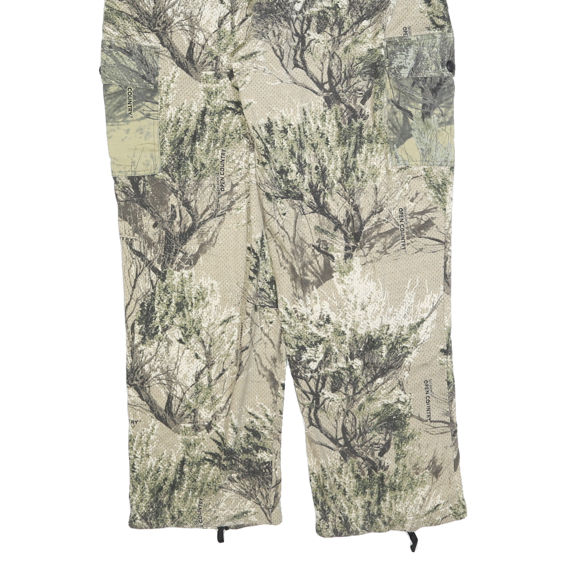 Mens Beige Polyester Blend Relaxed Straight Cargo Trousers W38 L30 Outdoor