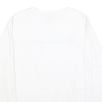 CHAMPION Mens White Graphic T-Shirt M Long Sleeve Crew Neck Cotton Blend Logo