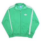 ADIDAS Mens Green Track Jacket M Polyester Zip Plain Three Stripes Trefoil