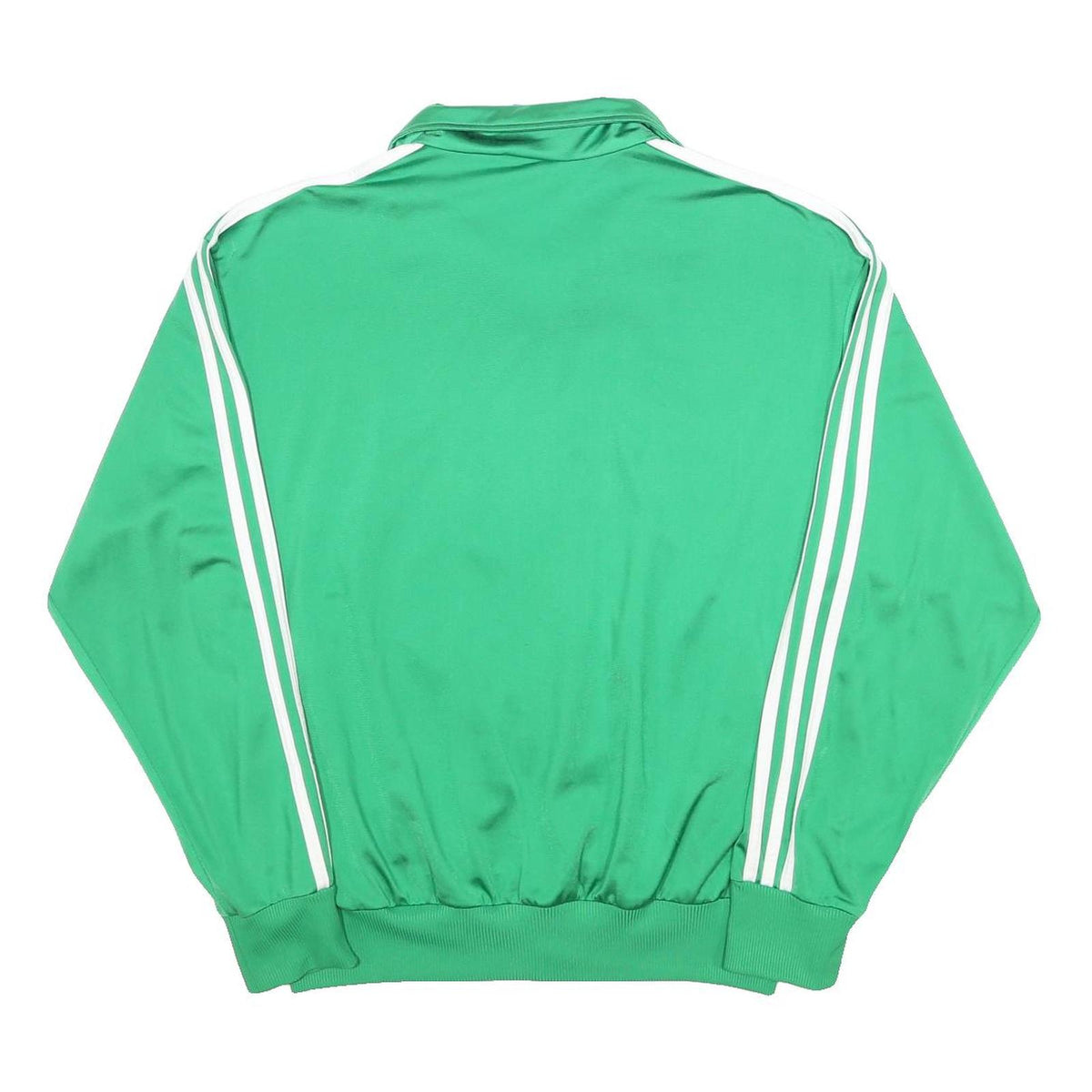 ADIDAS Mens Green Track Jacket M Polyester Zip Plain Three Stripes Trefoil