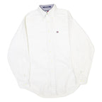 TOMMY HILFIGER Mens White Button-Down Shirt S Classic Cotton Blend Long Sleeve