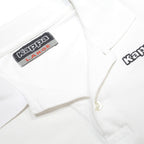 KAPPA Mens White Cotton Short Sleeve Plain Polo Shirt L Casual Sportswear