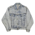 LEE Mens Blue Denim Button Jacket M Denim Plain Vintage Casual