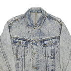 LEE Mens Blue Denim Button Jacket M Denim Plain Vintage Casual