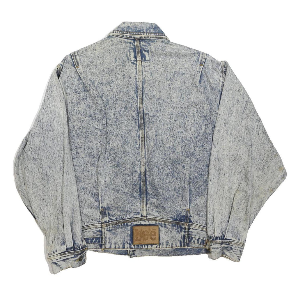 LEE Mens Blue Denim Button Jacket M Denim Plain Vintage Casual