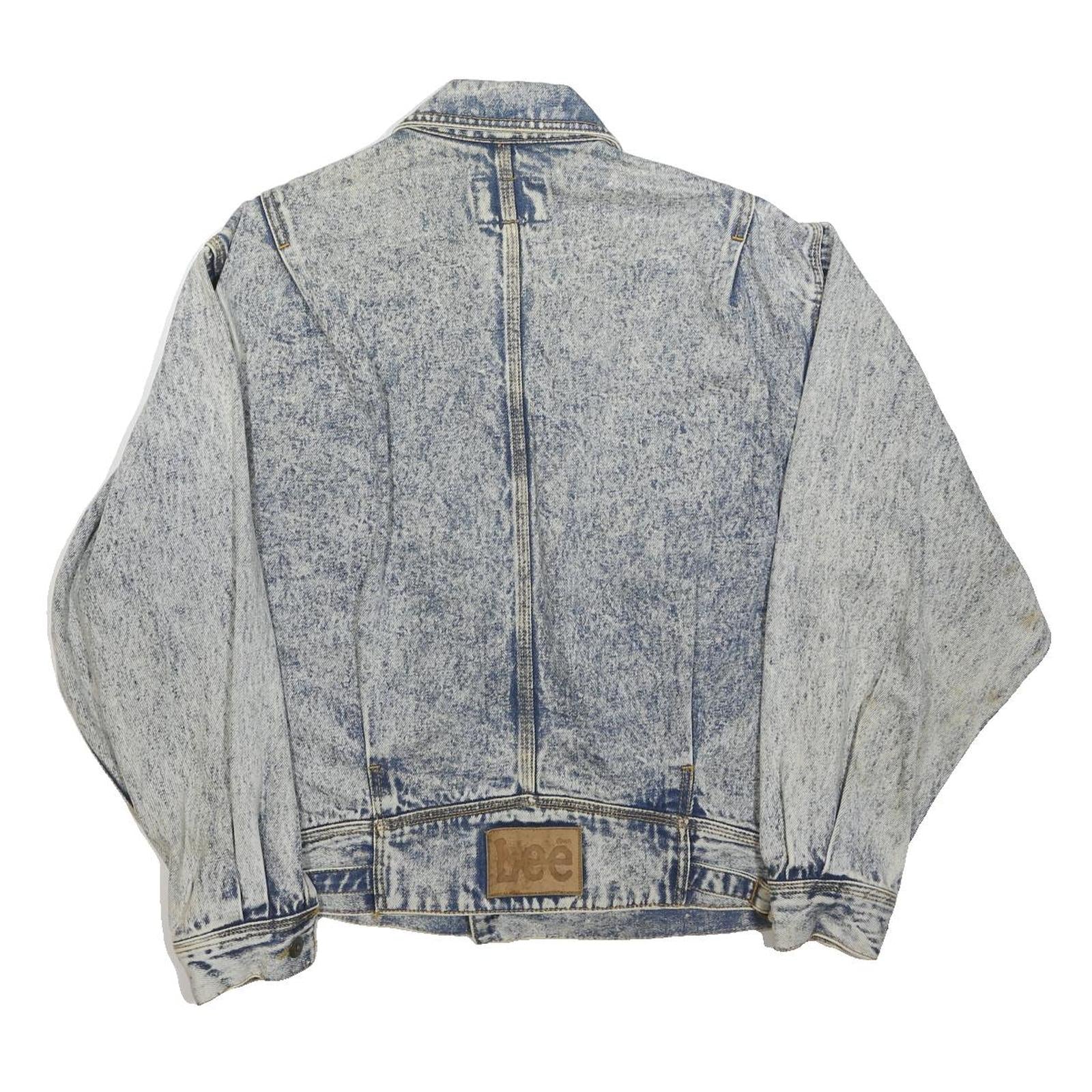 LEE Mens Blue Denim Button Jacket M Denim Plain Vintage Casual