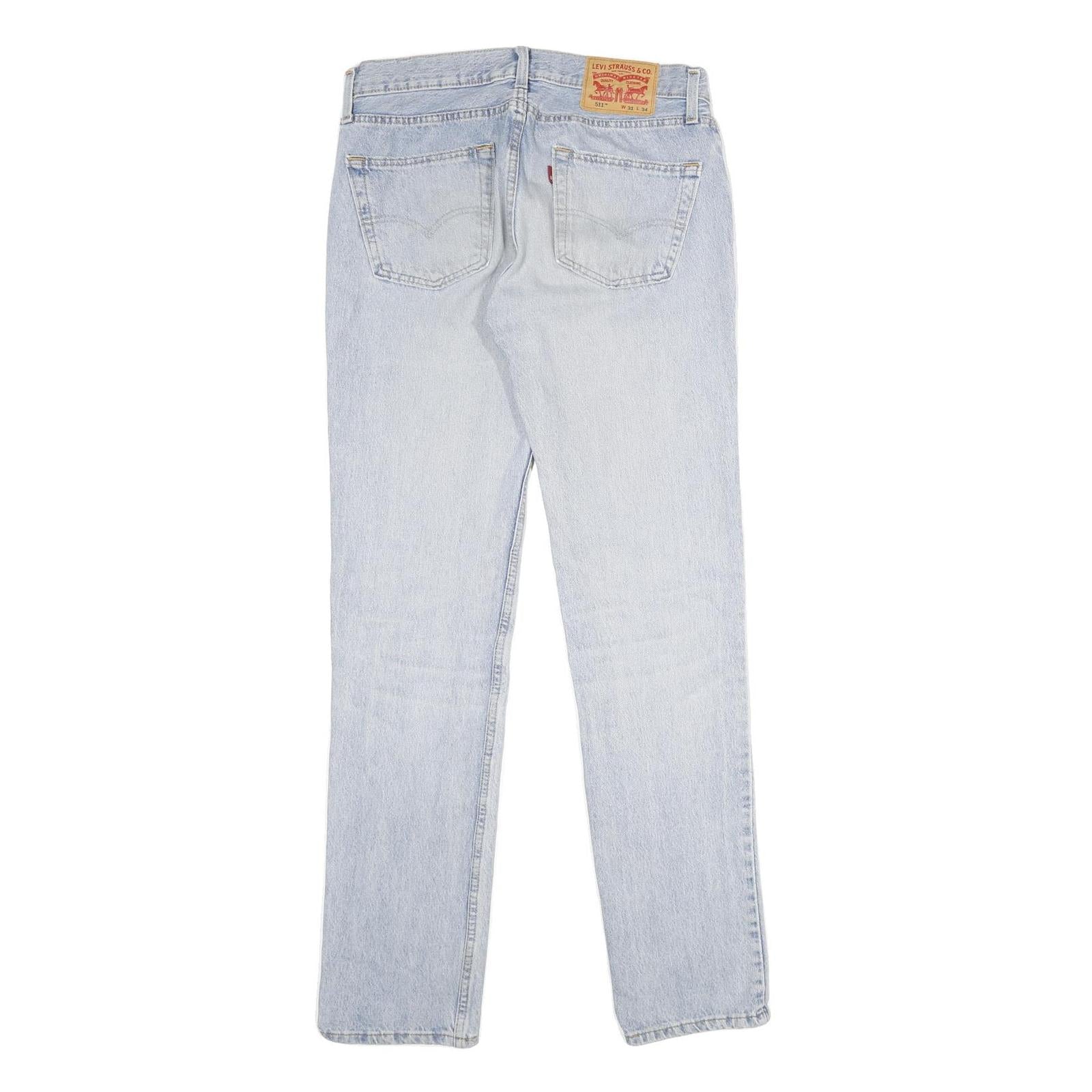 LEVI'S 511 Mens Jeans Light Blue Slim Skinny Denim W31 L34 Zip Cotton Blend