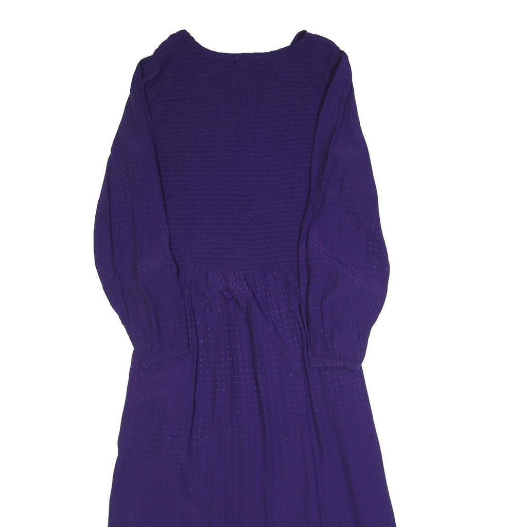 FAT FACE Womens Purple Dress Polyester Blend Midi V-Neck Long Sleeve UK 12