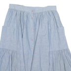 BOBBY T H2 Womens A-Line Skirt Blue Midi 90s L