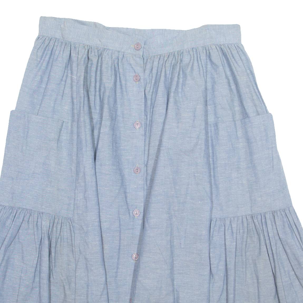 BOBBY T H2 Womens A-Line Skirt Blue Midi 90s L