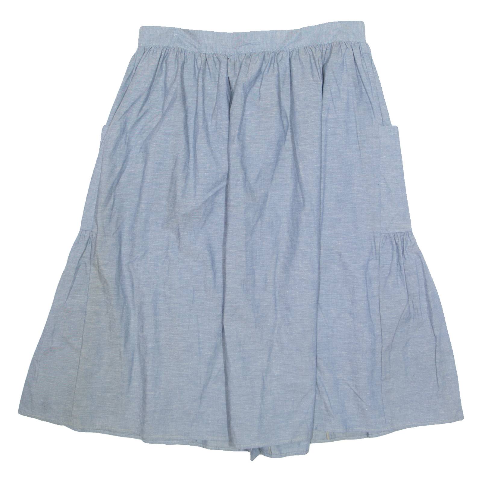 BOBBY T H2 Womens A-Line Skirt Blue Midi 90s L