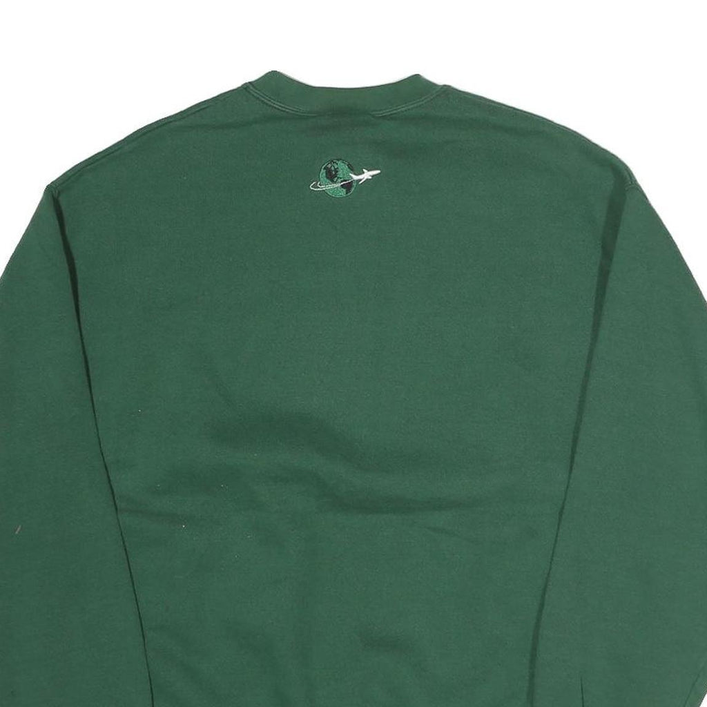 LEE Mens Green Crew Neck M Aviation Equipment Graphic Sweatshirt Cotton
