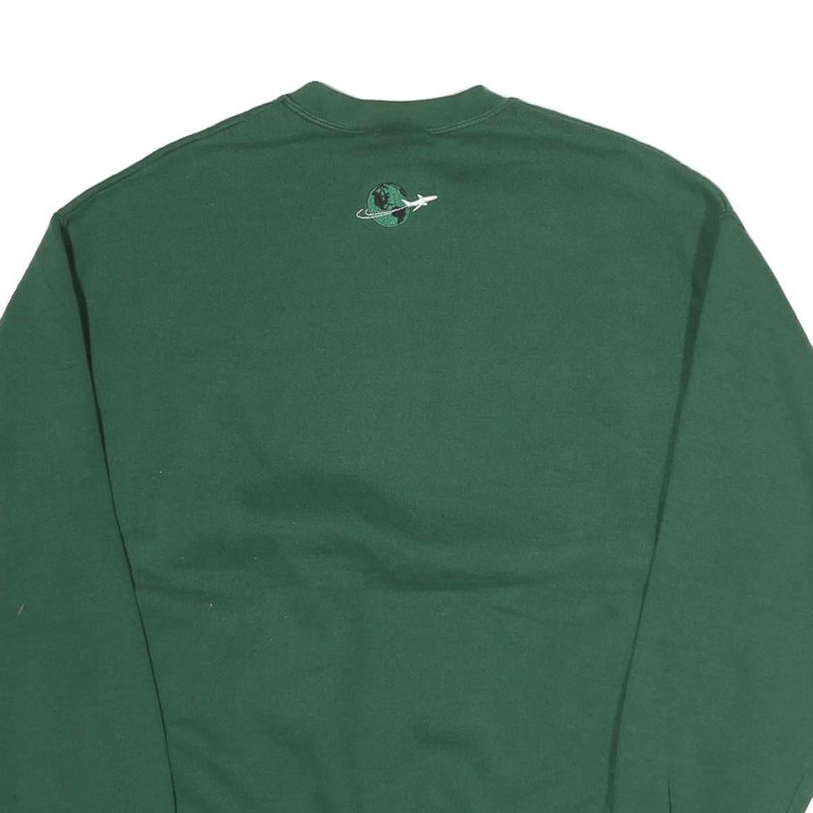 LEE Mens Green Crew Neck M Aviation Equipment Graphic Sweatshirt Cotton