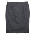 JIGSAW Womens Grey Cotton Blend Pencil Knee Length Woven Checked Skirt UK 8