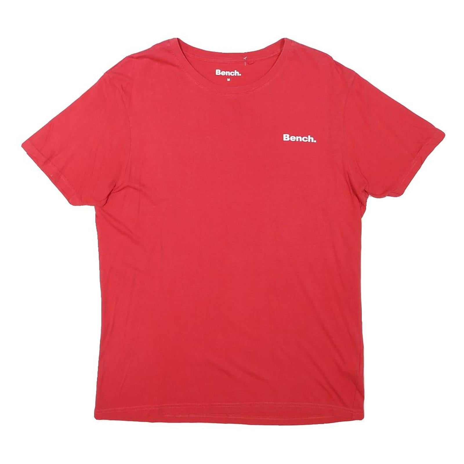 BENCH Mens Red Graphic T-Shirt M Short Sleeve Crew Neck Casual Cotton Blend