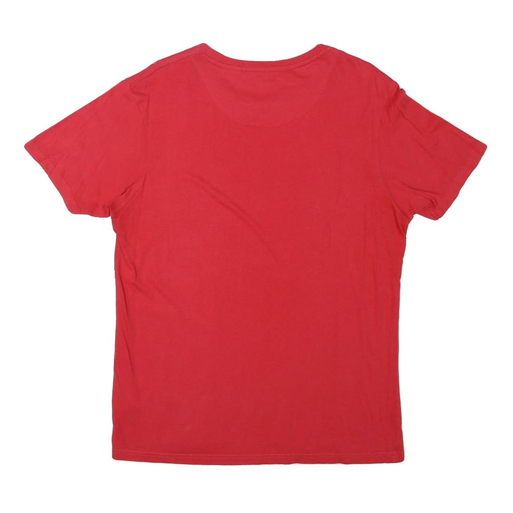 BENCH Mens Red Graphic T-Shirt M Short Sleeve Crew Neck Casual Cotton Blend