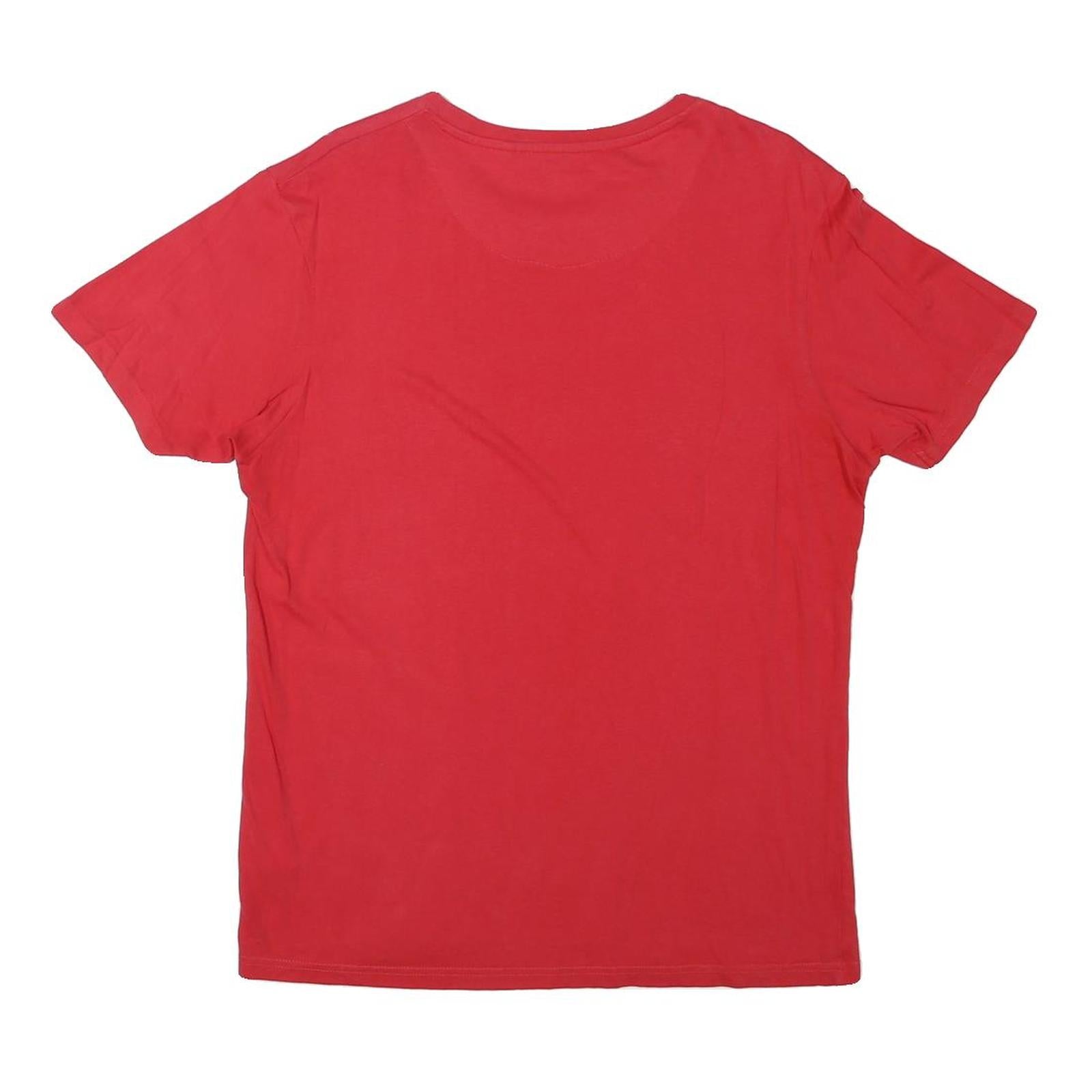 BENCH Mens Red Graphic T-Shirt M Short Sleeve Crew Neck Casual Cotton Blend