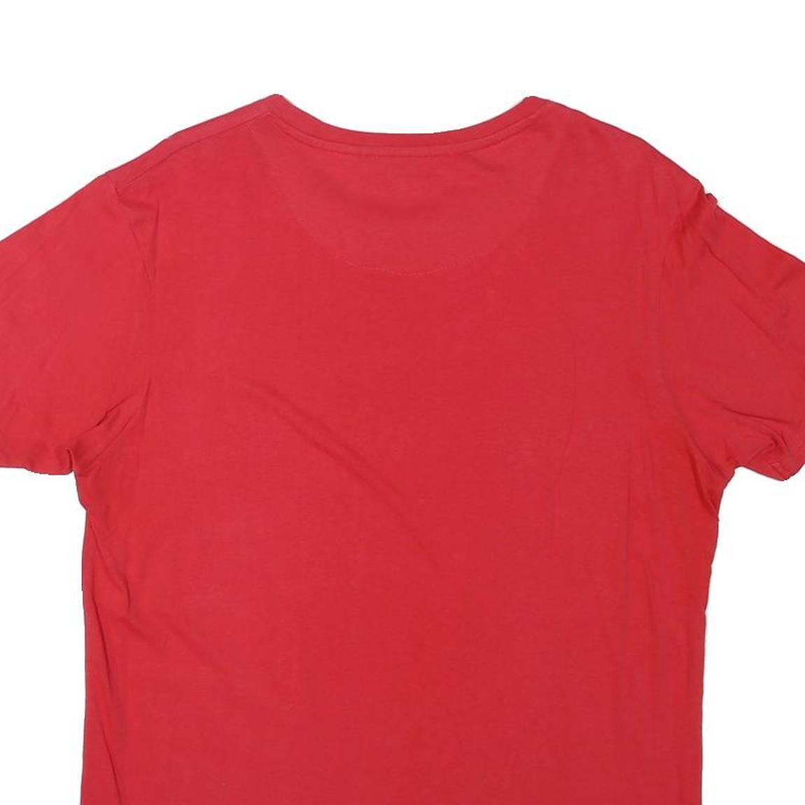 BENCH Mens Red Graphic T-Shirt M Short Sleeve Crew Neck Casual Cotton Blend