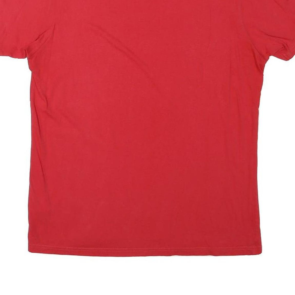 BENCH Mens Red Graphic T-Shirt M Short Sleeve Crew Neck Casual Cotton Blend