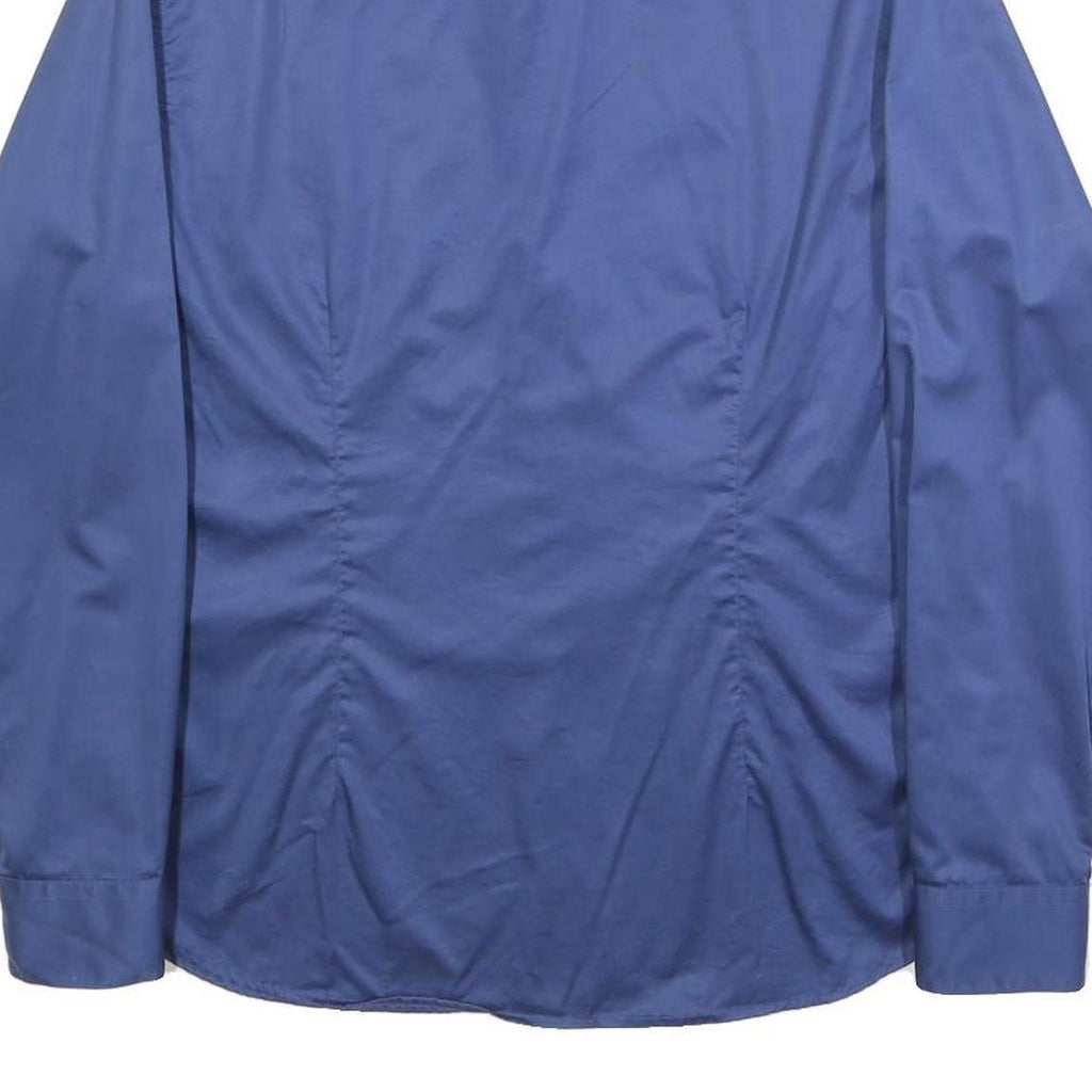 DKNY Mens Blue Shirt L Cotton Blend Long Sleeve Button Casual