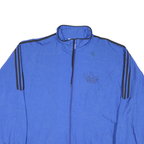 ADIDAS Mens Blue Black Trefoil Track Jacket M Polyester Blend Zip Athletic