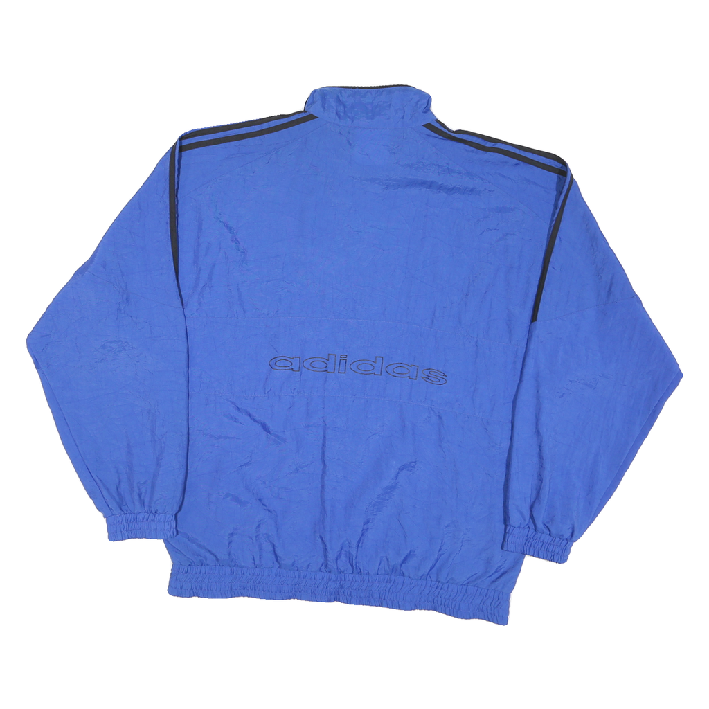 ADIDAS Mens Blue Black Trefoil Track Jacket M Polyester Blend Zip Athletic