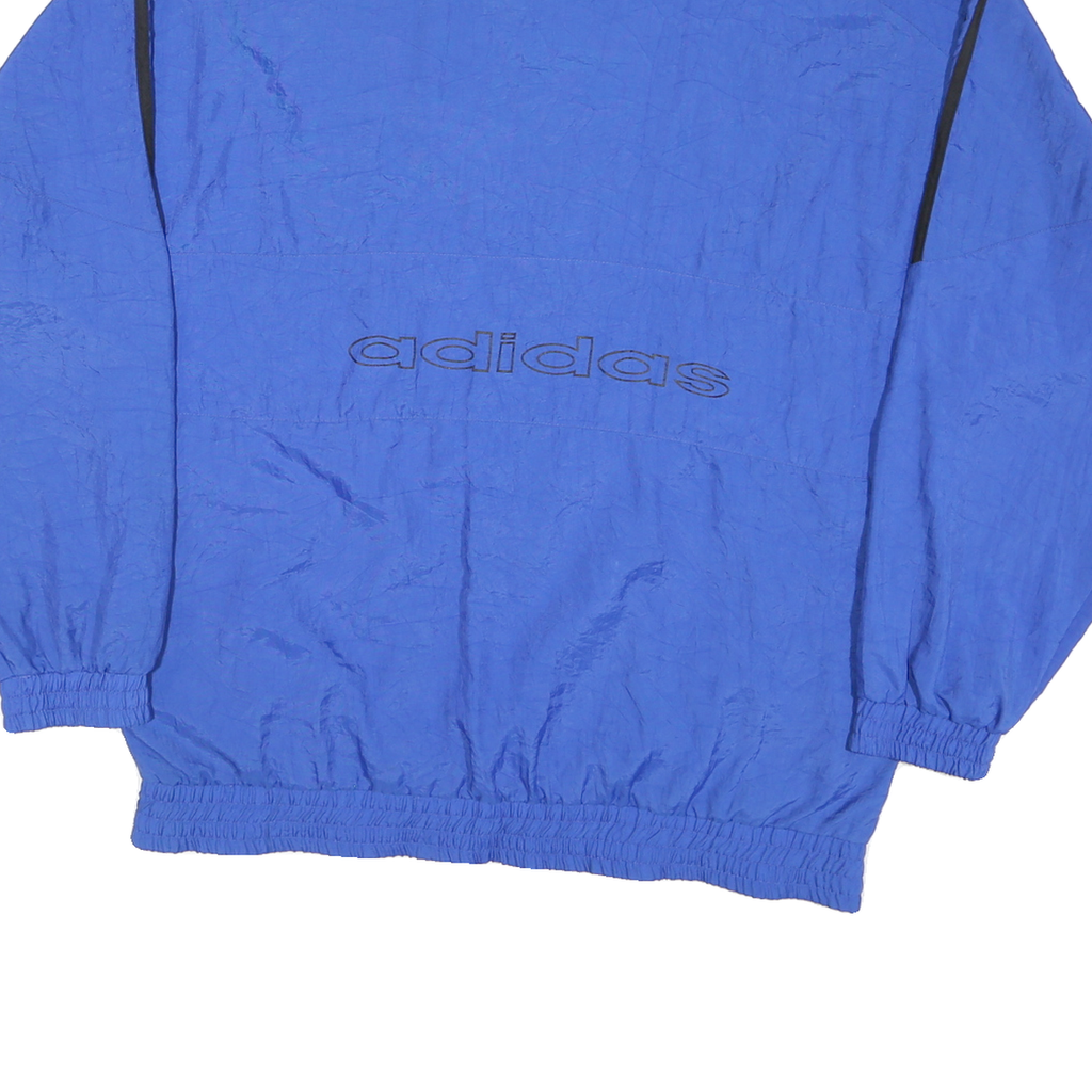 ADIDAS Mens Blue Black Trefoil Track Jacket M Polyester Blend Zip Athletic