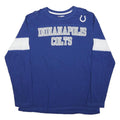 NFL Mens Blue Indianapolis Colts T-Shirt Long Sleeve Crew Neck Cotton Blend L