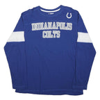 NFL Mens Blue Indianapolis Colts T-Shirt Long Sleeve Crew Neck Cotton Blend L